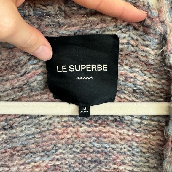 Le Superbe Overcast Cardigan Womens Medium Multicolored Boho Space Dye Knitted - Picture 3 of 12